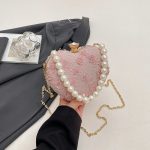 Heart Pearl Evening Bag – Luxury Women's Party Handbag N438 - Image 5