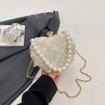 Heart Pearl Evening Bag – Luxury Women's Party Handbag N438 - Image 4