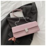 Versatile Metal Buckle Square Shiny Handbag ASC396 - Image 4