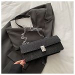 Versatile Metal Buckle Square Shiny Handbag ASC396 - Image 2