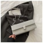 Versatile Metal Buckle Square Shiny Handbag ASC396 - Image 3