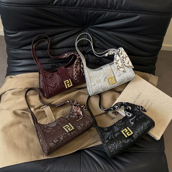 Retro Women Handbag Alligator Print Bag ASC395