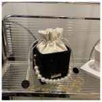 Luxury Crossbody Bucket Bag Texture Pearl Chain Messenger Box Bag ASC389 - Image 5