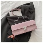 Versatile Metal Buckle Square Shiny Handbag ASC396 - Image 4