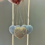Luxury Mini Diamond Inlay Heart Shape Crystal Clutch Purse Stones Evening Wedding Party Shoulder Bags Handle Rhinestone Handbags N465