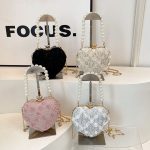 Heart Pearl Evening Bag – Luxury Women's Party Handbag N438