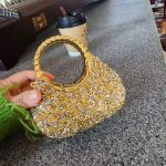 Mini Golden Pink Evening Bag – Luxury Designer Acrylic Clutch Purse N466 - Image 3