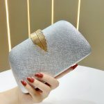 Royal Velvet Leaf Motif Party Clutch N458 - Image 8