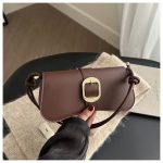 Small Shoulder Bag for Women | Button Cover PU Handbag DD428 - Image 4