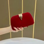 Royal Velvet Leaf Motif Party Clutch N458 - Image 3
