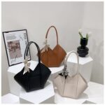 V-Shape Tote Bag for Women | Spacious PU Handbag with Scarf RM203