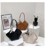 V-Shape Tote Bag for Women | Spacious PU Handbag with Scarf RM203