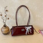 Small Shoulder Bag for Women | Lightweight PU Handbag with Bow Charm DD440 - Image 5