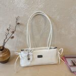 Small Shoulder Bag for Women | Lightweight PU Handbag with Bow Charm DD440 - Image 2