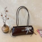 Small Shoulder Bag for Women | Lightweight PU Handbag with Bow Charm DD440 - Image 4