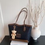 Large Tote Bag for Women | Spacious PU Handbag with Bear Charm RM204 - Image 3