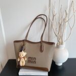 Large Tote Bag for Women | Spacious PU Handbag with Bear Charm RM204 - Image 4